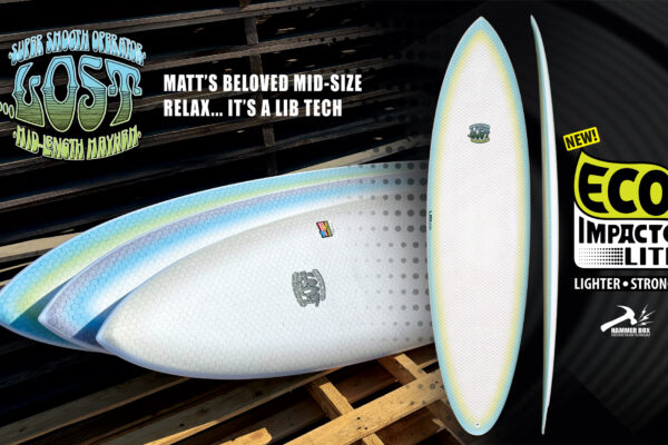 Super Smooth Operator Surfboard, Matt’s beloved travel companion designed specifically for his needs at home and around the world.  