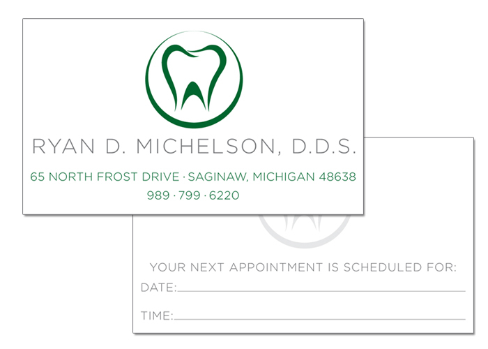 Dr. Michelson, D.D.S. business card